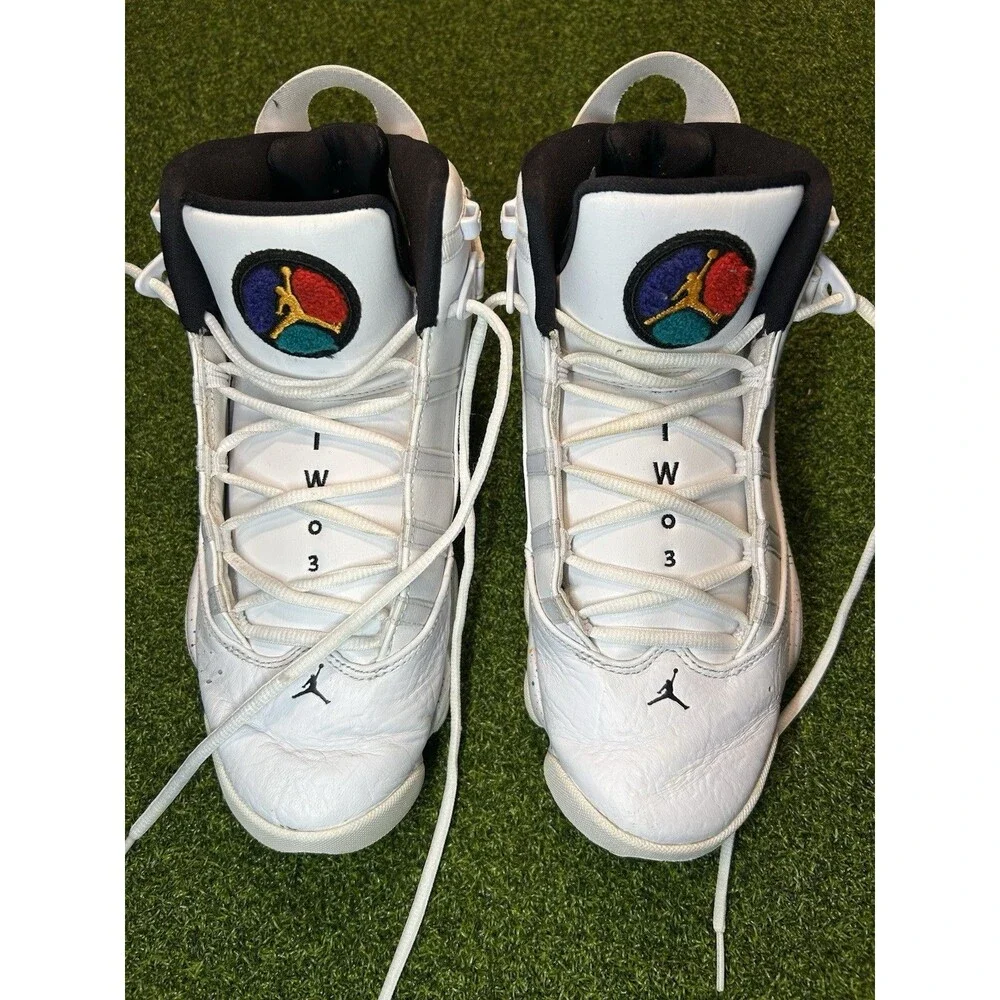 Air Jordan 6 Rings Confetti White Basketball Shoes 322992-100 Mens Size 9.5
